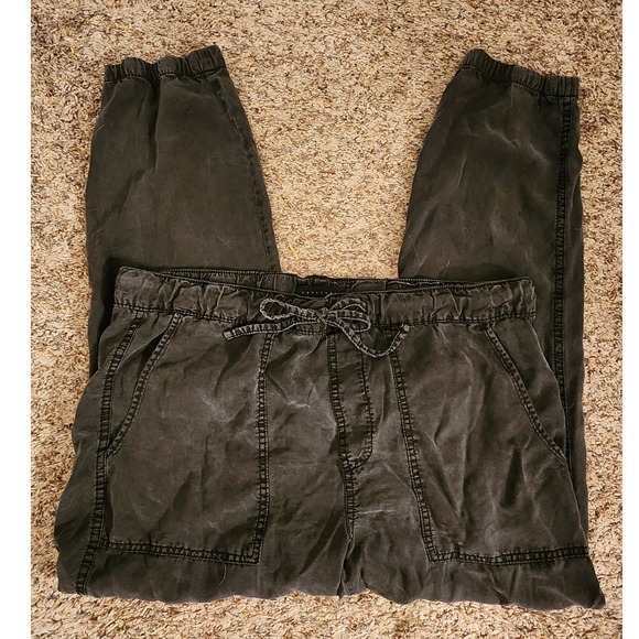Sanctuary Pants - Sanctuary Washed Black 100% Lyocell Utility Jogger Pants Medium
